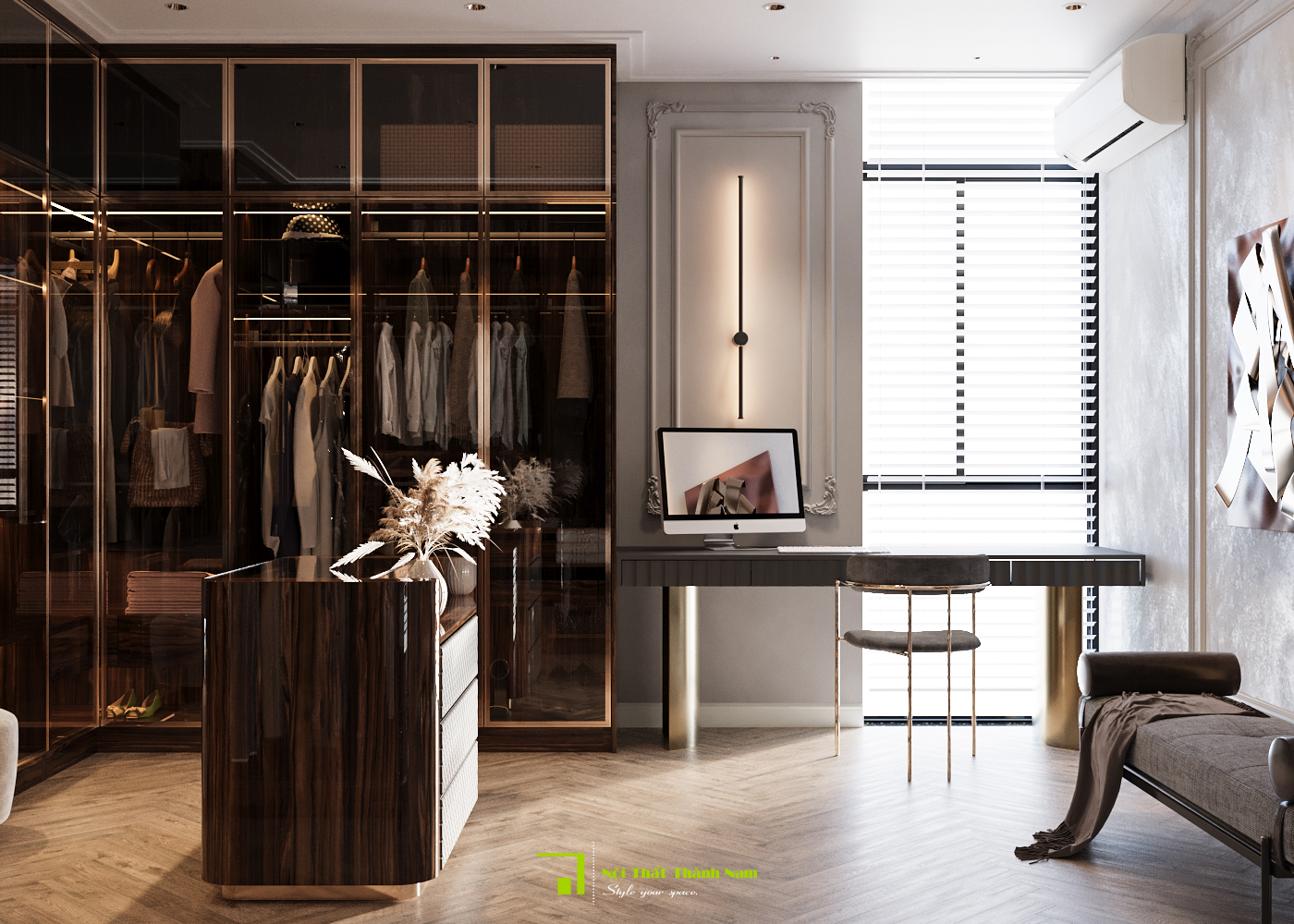 Ý tưởng thiết kế nội thất phòng thay đồ
