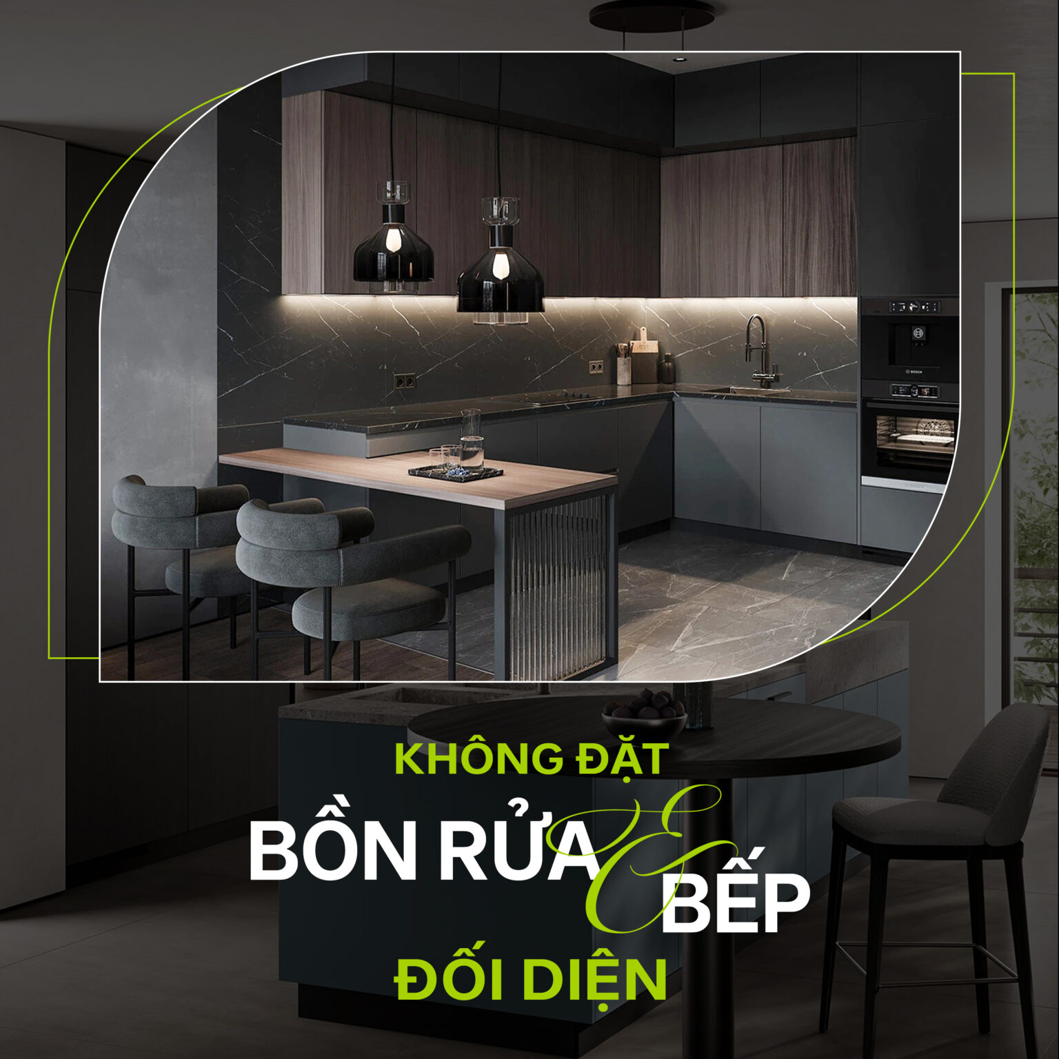 Cách bố trí bồn rửa và bếp