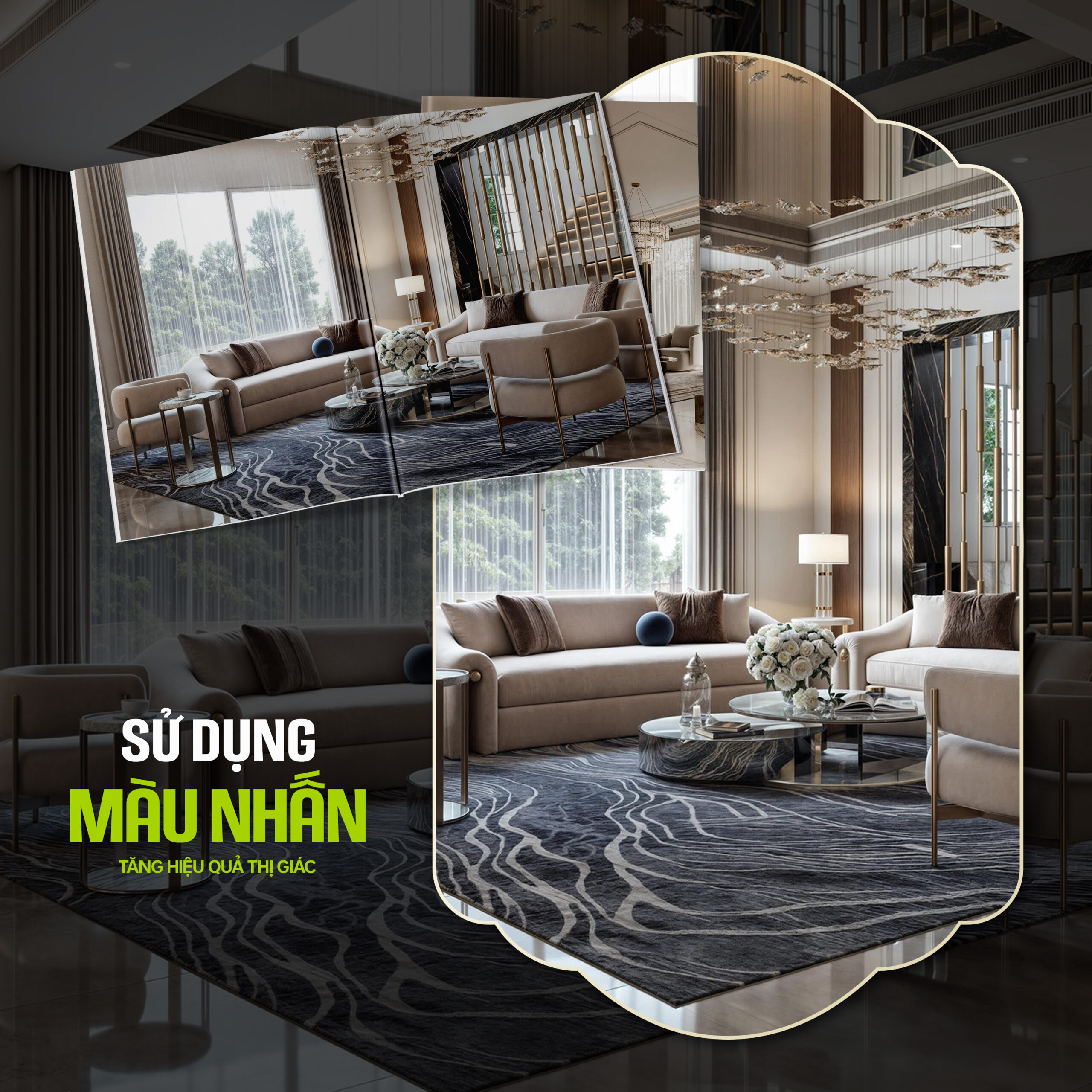 Cách tạo điểm nhấn cho nội thất phòng khách