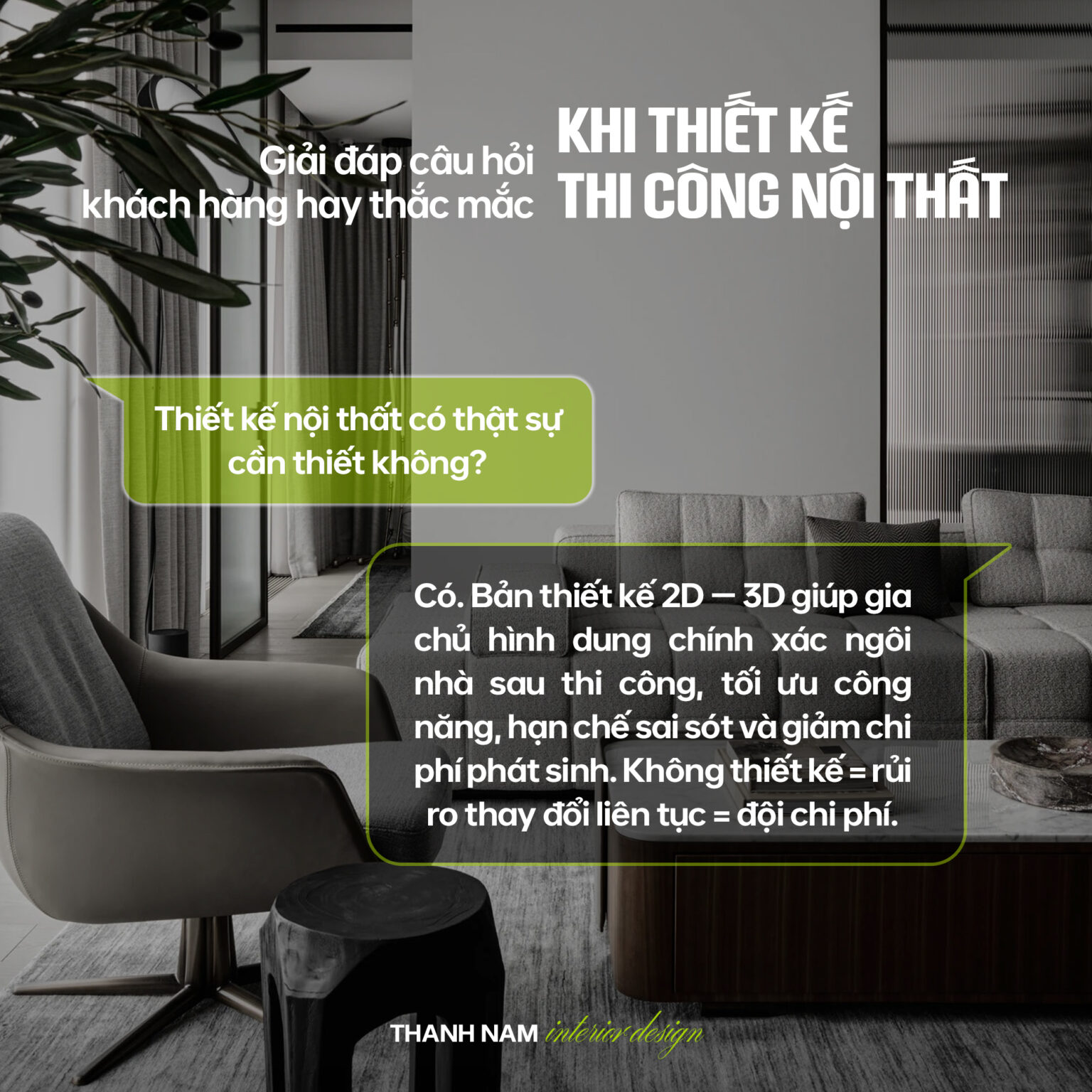 Giải đáp câu hỏi khi thiết kế thi công nội thất