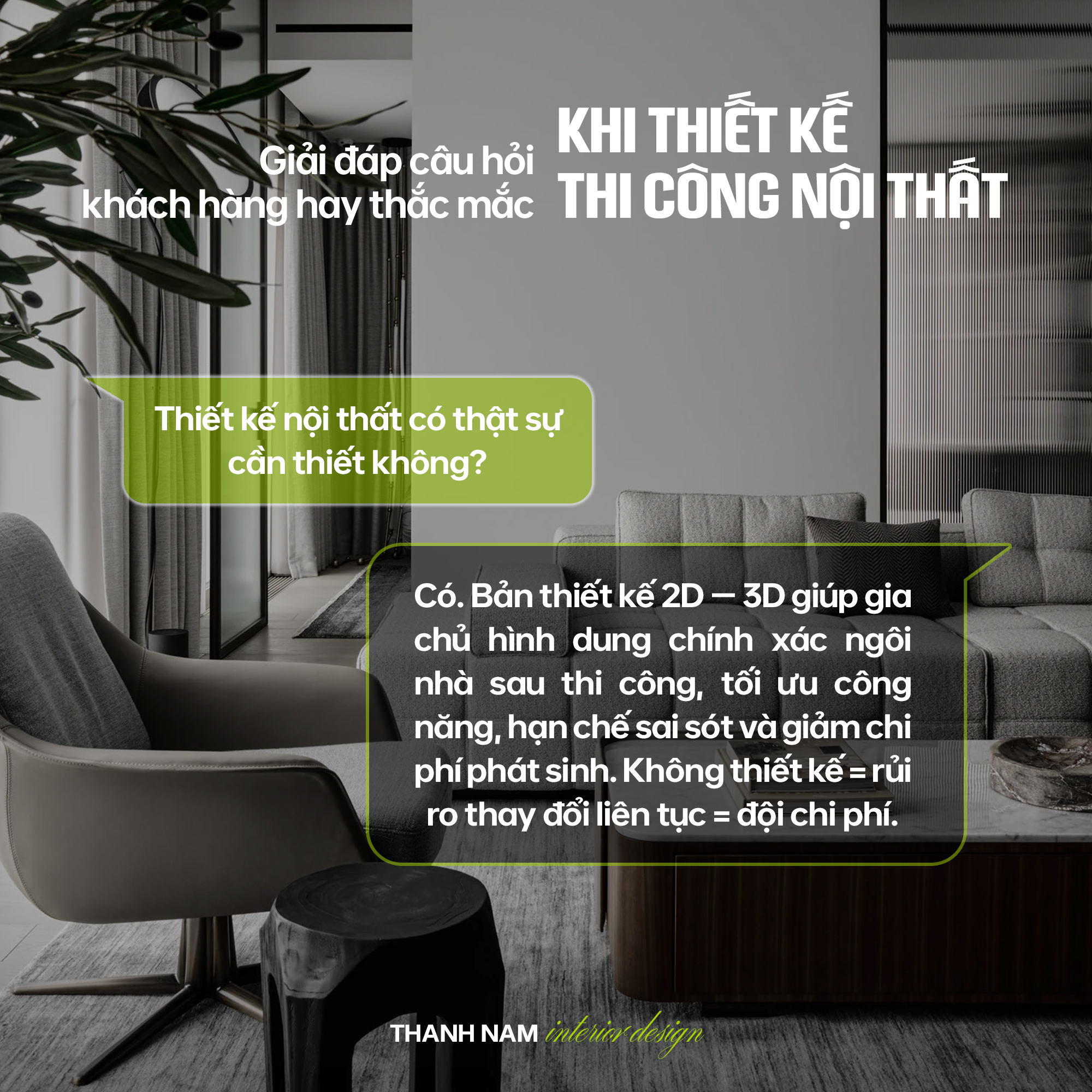 Giải đáp câu hỏi khi thiết kế thi công nội thất