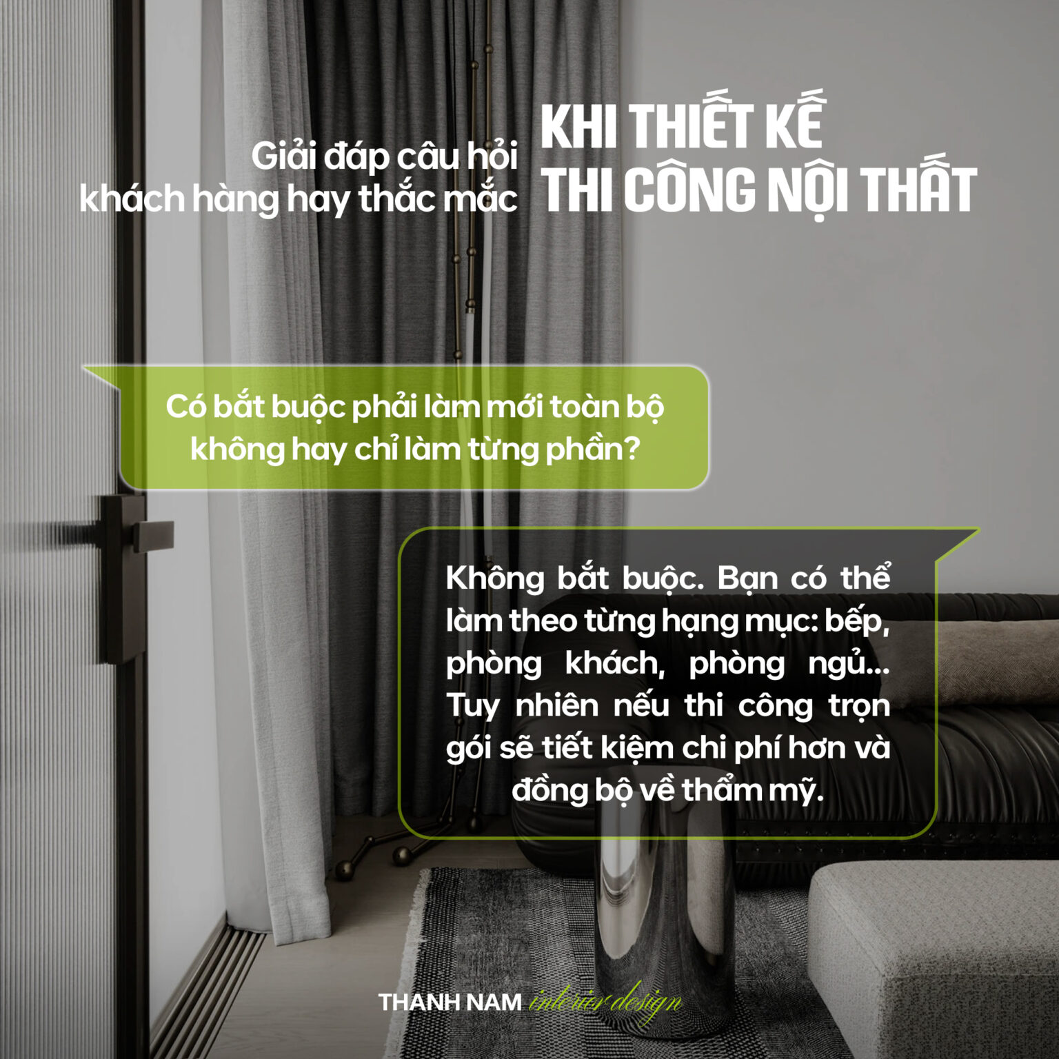 Giải đáp câu hỏi khi thiết kế thi công nội thất