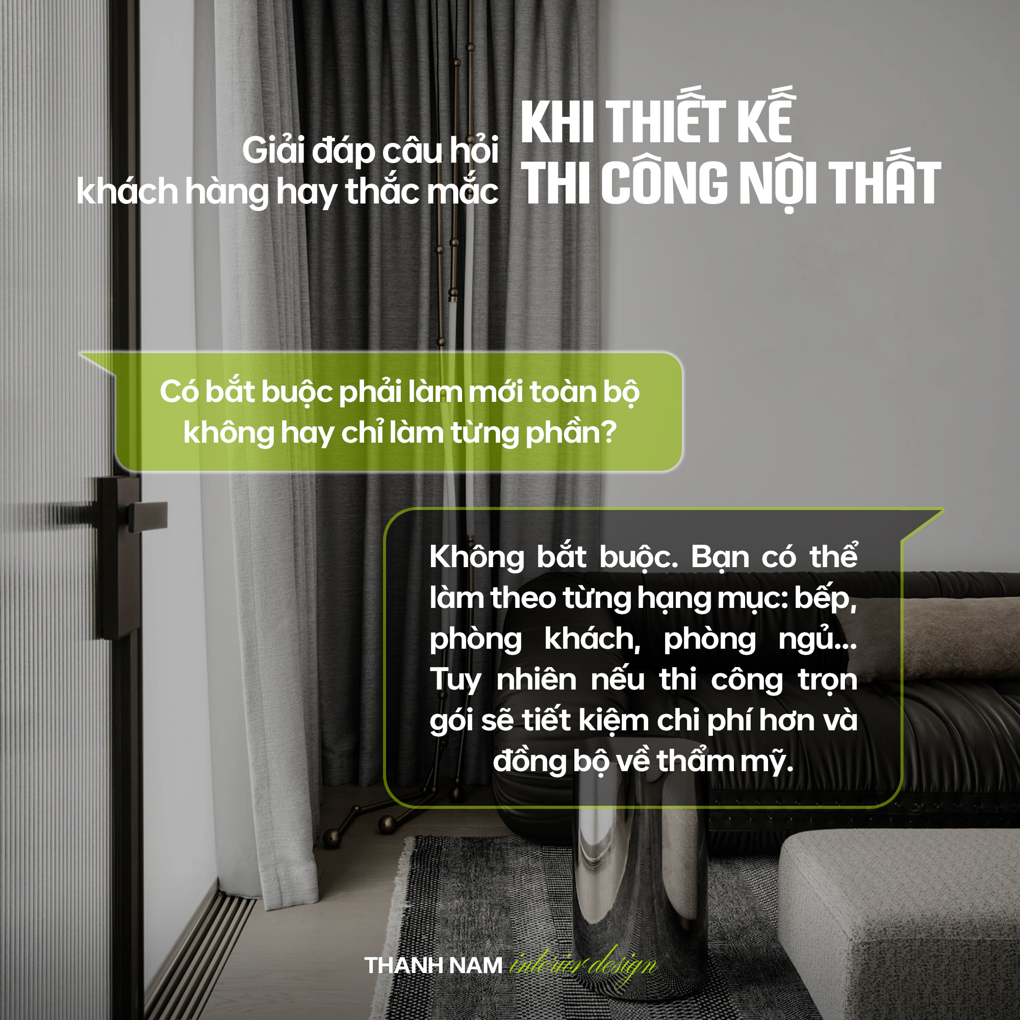 Giải đáp câu hỏi khi thiết kế thi công nội thất